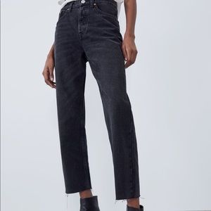 Zara High Waisted Straight Leg Jeans